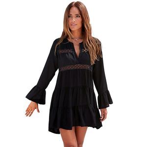 Женское платье с расклешенными рукавами Lascana, Black