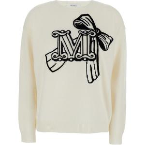 Свитер Max Mara с узором монограмм MaxMara, белый