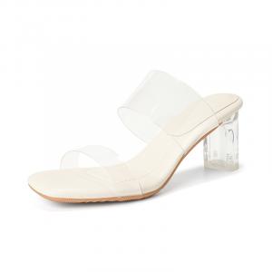 CAOT Слипоны женские абрикосовые, экрю, нюд - офф-уайт [7 см], цвет Off-White[7CM]