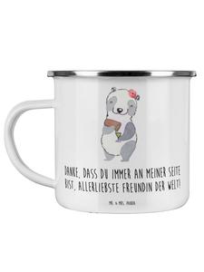 Эмалированная кружка для лучшего друга с надписью белого цвета Mr. & Mrs. Panda