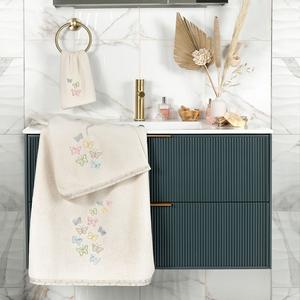 Linum Текстиль для дома Турецкий хлопок Полотенца для рук Mariposa Набор из 2 предметов Linum Home Textiles, цвет Charcoal