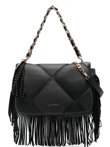 Стёганая сумка на плечо Isabel с бахромой La Carrie, черный