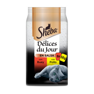 Влажный корм Sheba Multipack Délices du Jour с курицей и говядиной для кошек 6х50 гр Sheba