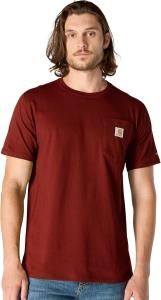 Carhartt мужская футболка с карманом Force Relaxed Fit Midweight с коротким рукавом, Dark Spice Red Heather