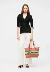 Сумка-Шоппер в полоску «закат» Love Moschino, Multi-Coloured/Red