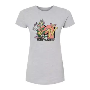 Футболка с ботаническим рисунком от MTV Juniors Licensed Character, серый