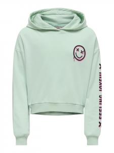 KIDS ONLY Толстовка с капюшоном KOGSMILE LIFE L/S HOOD цвета аквамарин
