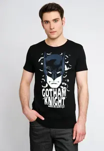Футболка Logoshirt "DC - Batman - Gotham Knight" с крутым принтом в виде Бэтмена спереди, черный