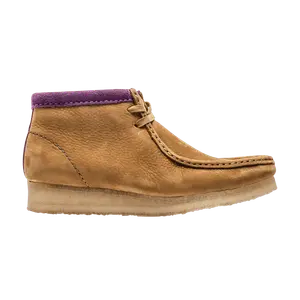 Ботинки женские Clarks Wallabee кожаные, коричнево-фиолетовый