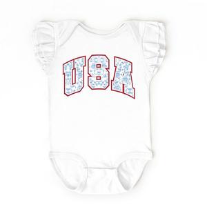 Боди с рукавами-фонариками Usa blue willow The Juniper Shop, White