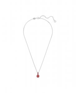 Подвеска-колье с квадратным камнем-талисманом, покрытым родием, квадратной огранки, соответствующего цвету камня-талисмана Swarovski, July/Red