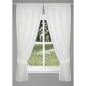 Шторка NISHAY с карманом для штанги, 1 шт., комплект из 4 частей, имитация льна, макраме Home Wohnideen, белый