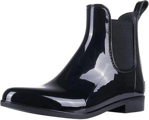 Женские резиновые водонепроницаемые короткие ботинки до щиколотки, мужские дождевые сапоги Generic, черный