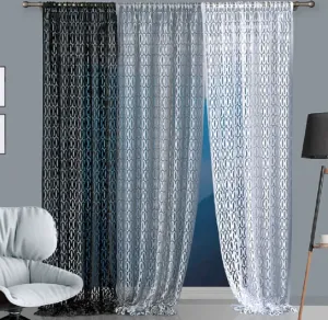 Жаккардовая панельная штора Persja ширина 160 см черная Wisan