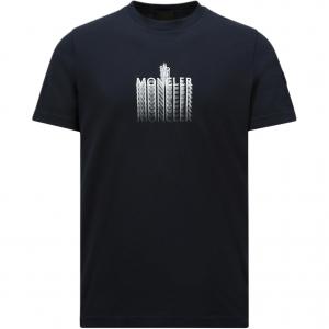 Футболка с принтом логотипа Moncler, синий