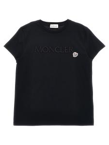 Футболка с 3D-вышивкой Moncler Enfant, черный