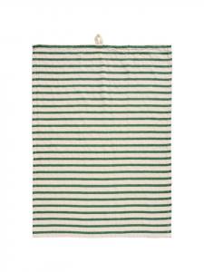 IB Laursen Кухонное полотенце ESKE Natural с зелеными горизонтальными полосами