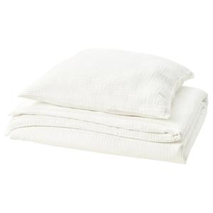 Пододеяльник и наволочка, белые, 140x200/80x80 см IKEA Schersmin