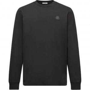 Футболка с длинными рукавами и нашивкой с логотипом Moncler, черный
