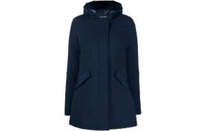 Утепленное пальто с капюшоном WOOLRICH, синий