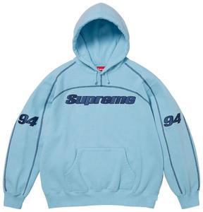 Толстовка Supreme Overlock с капюшоном, светло-голубая