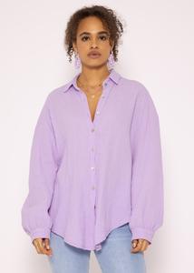 Блуза SASSYCLASSY Ultra Oversize Musselin nhemd kürzere Variante, цвет Flieder