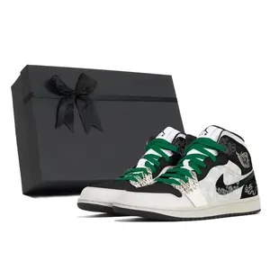 Jordan Air 1 устойчивые к истиранию высокие баскетбольные кроссовки в винтажном стиле мужские black white green