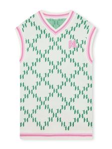 Karl Lagerfeld Kids жаккардовое платье с монограммой, нейтральный цвет