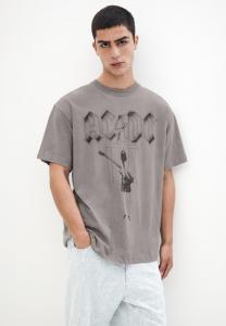 Футболка PULL&BEAR ACDC , Grey/Taupe