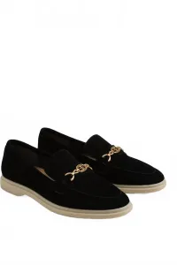 Женские лоферы Kyana Bit на плоской подошве из черной замши Sam Edelman