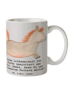 Кружка для вдохновения тренера по верховой езде с надписью в пастельно-серых тонах Mr. & Mrs. Panda