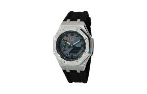 Кварцевые часы с фторэластомерным ремешком, мужские часы, разноцветный циферблат CASIO