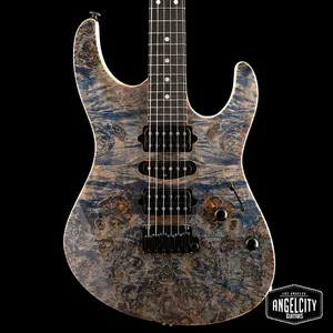 Suhr Modern Custom, верх из капного дерева, цвет Trans Blue Denim