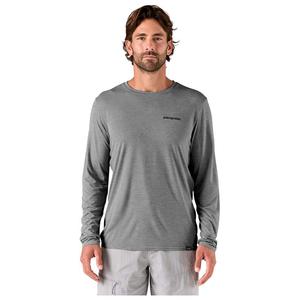 Футболка для походов Capilene Cool Daily с принтом, шортами, логотипом, синим пером и серым - s Patagonia