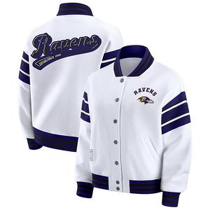 Женская белая толстовка-бомбер Baltimore Ravens plus size на молнии Wear By Erin Andrews