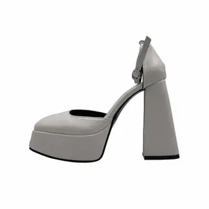 Dawei's house Давейс Хаус Чанки Хилл Высокие Каблуки Женские Экрю, цвет Ecru