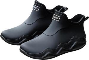 Мужские и женские модные резиновые сапоги, противоскользящие водонепроницаемые ботинки до щиколотки, резиновые ботинки челси на каждый день, обувь для прогулок, для сада, рыбалки и путешествий Lghlmcl, черный