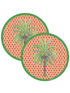 Набор masonite hima palma из двух сервировочных салфеток, 34 см, Lisa Corti, красный