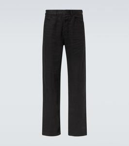 Хартли прямые льняные джинсы средней посадки The Row, черный