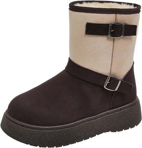 Женские зимние ботинки на снег Мидикальф водонепроницаемые с утепленной меховой подкладкой, теплые зимние ботинки, удобные, для защиты от холода, для прогулок на улице, работы, спорта и снега Generic, Beige