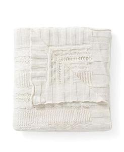 Плед дублинской вязки VCNY Home, слоновая кость