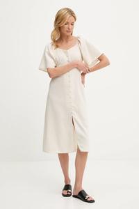 Платье с льняной тканью Answear.Lab, бежевый