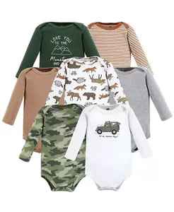 Коллекция боди с длинными рукавами для мальчиков 7 предметов Hudson Baby, мультиколор