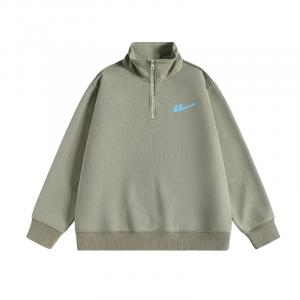 Свитшот мужской с воротником стойкой умеренно приталенный WARRIOR, matcha зеленый