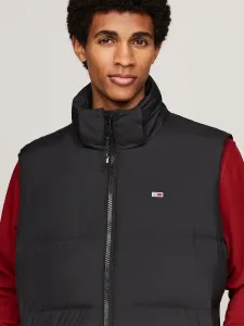 Стеганый жилет Tommy Jeans "TJM ESSENTIAL DOWN VEST EXT", съемный капюшон на кулиске, черный
