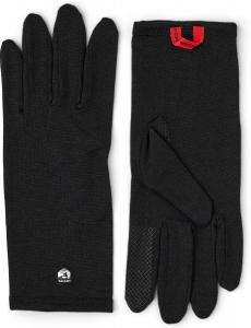 Hestra Unisex Merino Wool Liner Long, 5-Finger Wool Glove Liners for Skiing and Everyday Winter, Men & Women, Black