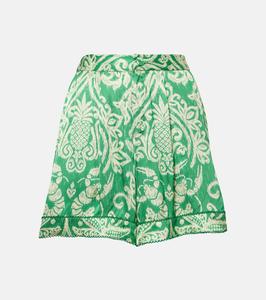 Шорты с принтом Лулу Poupette St Barth, Green Macro Ikat