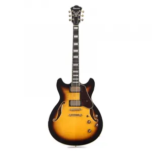 Электрогитара Ibanez Artcore Expressionist AS93FM с полуакустическим корпусом - Антикварный желтый с солнечным оттенком
