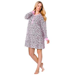 Термобелье Plus size в виде сорочки-хенли Dreams & Co., Pink Animal Hearts