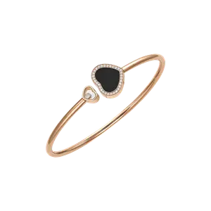 Браслет Chopard Happy Hearts - Браслет, розовое золото, бриллианты, оникс